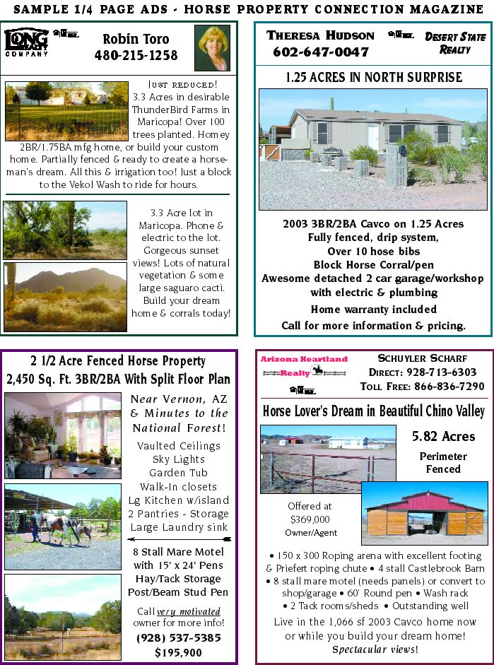 Sample Quarter page ads